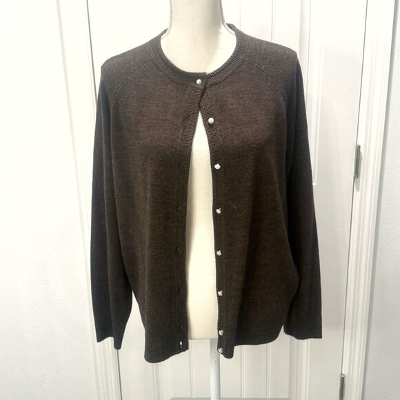 Mercer Street Studio Women's Sweater Cardigan Button Down Size Large Brown - Picture 2 of 11